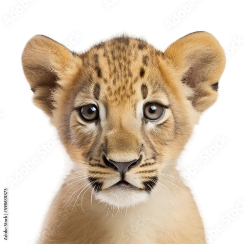 close up of a lion cub