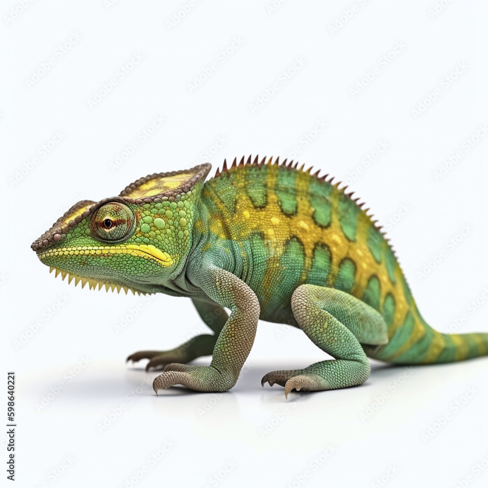 Obraz premium Chameleon isolated on white background