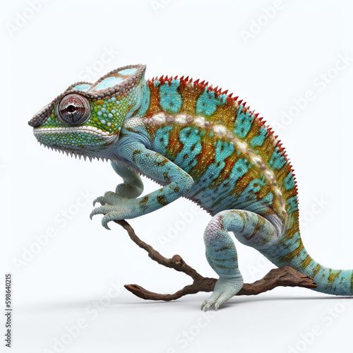 Chameleon isolated on white background