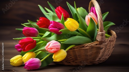 Present of colorful tulip f...