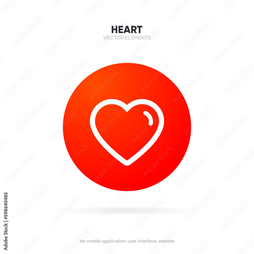 Romantic heart icon. Love symbol. Valentine's Day sign isolated on white background, Flat style for graphic, logo, website, mobile app, UI, UX. Romantic heart icon. Love symbol. Valentine's Day sign isolated on white background, Flat style for graphic, logo, website, mobile app, UI, UX.