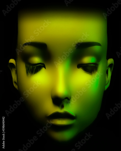 Beauty cyborg close up portrait © danflcreativo