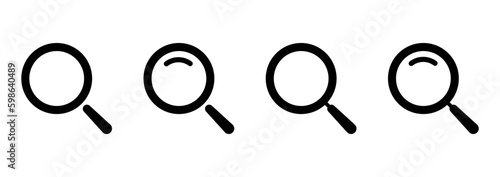 Magnifying or search icon. Rounded search symbol. Research icon for social media, mobile app, website, search engine, UI, operating system.