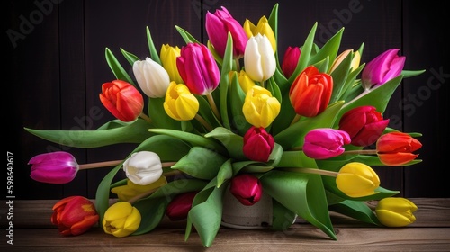 Present of colorful tulip f...