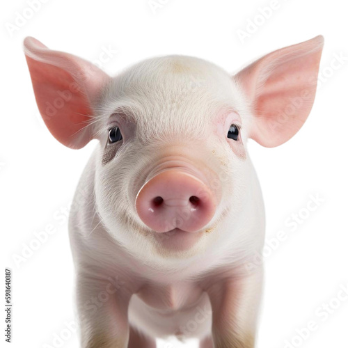 Photo baby pig isolated on white
