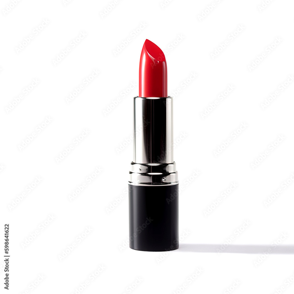Lipstick tube on white background. Created with Generative AI technology. Lipstick tube on white background. Created with Generative AI technology.