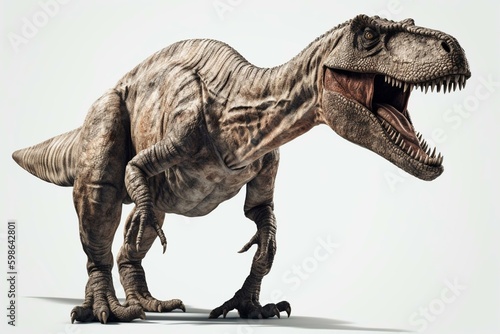 A high-res png of an Albertosaurus dinosaur on a blank background. Generative AI © Harlow