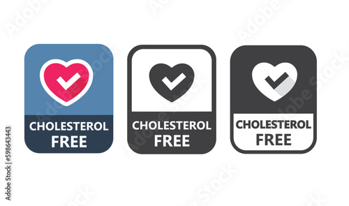 "Cholesterol Free" vector information sign in three variants.