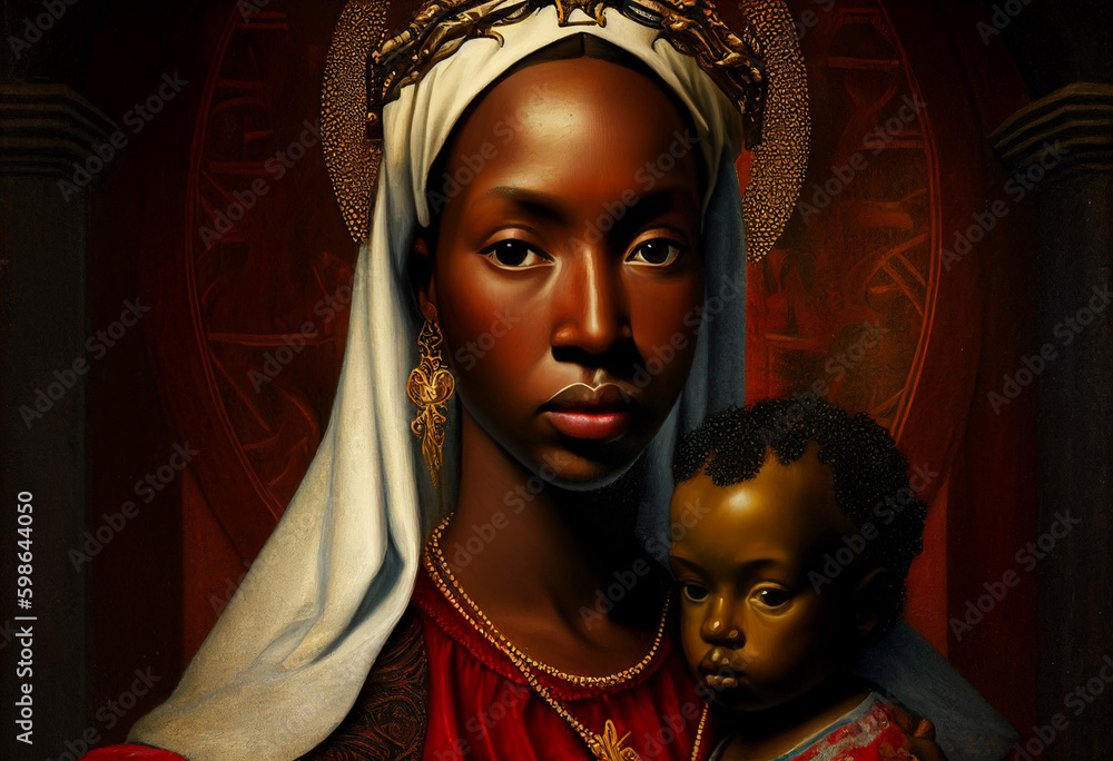darkskinned blackskinned brownskinned mother of god in Byzantine