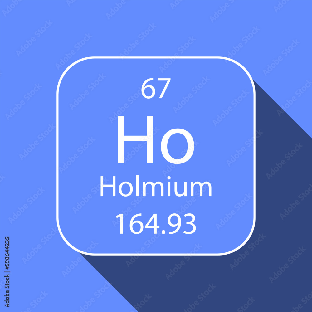 Holmium symbol with long shadow design. Chemical element of the periodic table. Vector illustration. Holmium symbol with long shadow design. Chemical element of the periodic table. Vector illustration.