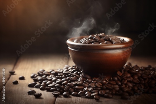 espresso cup mug aroma bean morning breakfast drink brown cafe. Generative AI. Generative AI