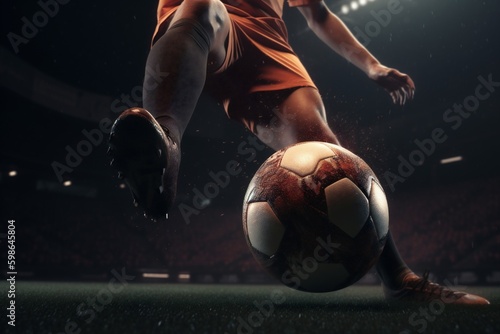 kick sport ball game competition football soccer stadium goal foot. Generative AI. Generative AI © SHOTPRIME STUDIO