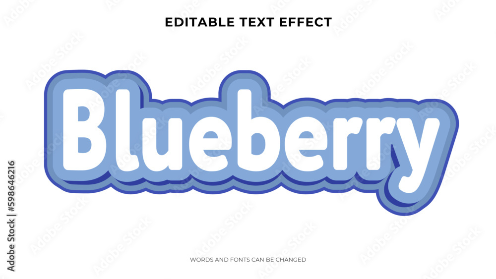 editable blueberry text effect