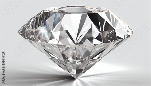 Diamond isolated on solid black background Ai generated image