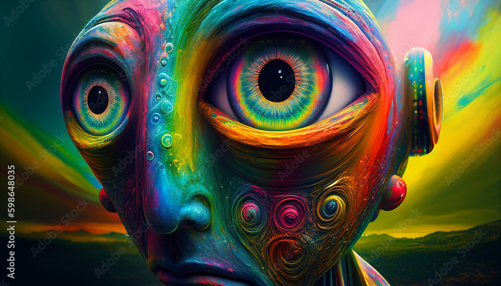 Colorful Extraterrestrial Being - Generative Ai
