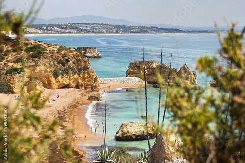 Portugal Algarve beach, Lagos Praia do Pinhão cliffcoast