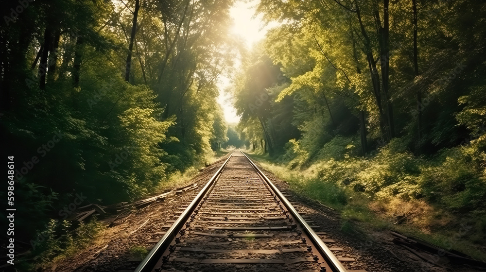Fototapeta premium railway in the forest