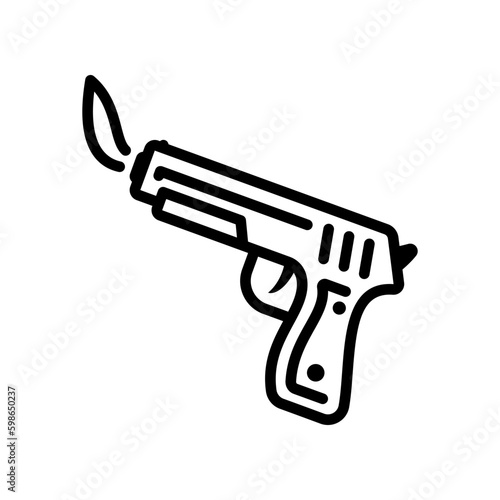 Lighter Icon. Lighter stylized as a pistol.