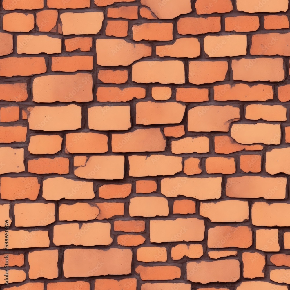 Seamless brick wall texture. Created by a stable diffusion neural network. Seamless brick wall texture. Created by a stable diffusion neural network.