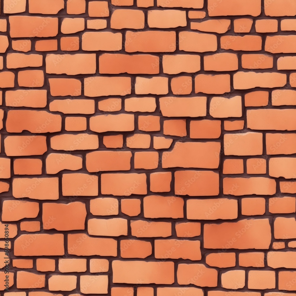 Seamless brick wall texture. Created by a stable diffusion neural network. Seamless brick wall texture. Created by a stable diffusion neural network.