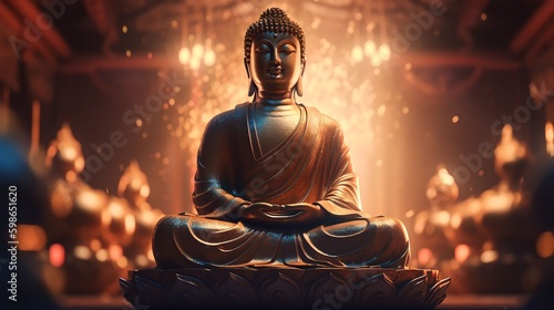 banner illustration Fantasy Buddha sitting