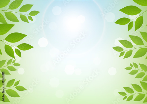 Abstract Green Natural background with Green Leaf During Spring Time. Vector Illustration.