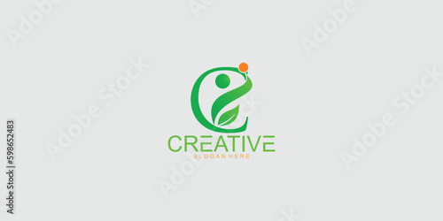 Creative Nature family logo design with combination of alphabet letters A to Z ,premium vector