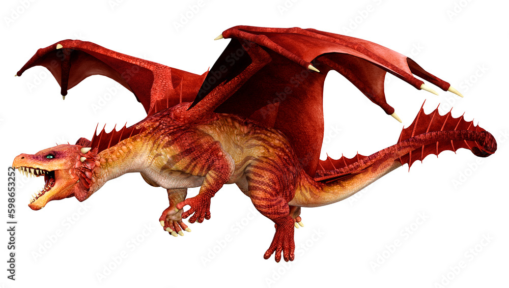 3D Rendering Fairy Tale Dragon on White 3D Rendering Fairy Tale Dragon on White