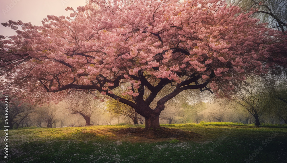 Cherry blossom in bloom, nature decoration generated by AI Cherry blossom in bloom, nature decoration generated by AI