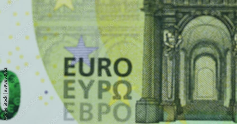 Close-up of the one hundred euro banknote of the European Union, genuine one hundred euro banknote Close-up of the one hundred euro banknote of the European Union, genuine one hundred euro banknote