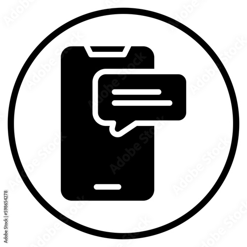 instant message glyph icon