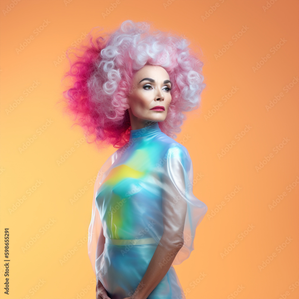 Generative ai portrait beautiful senior mixed race woman fashionable Generative ai portrait beautiful senior mixed race woman fashionable