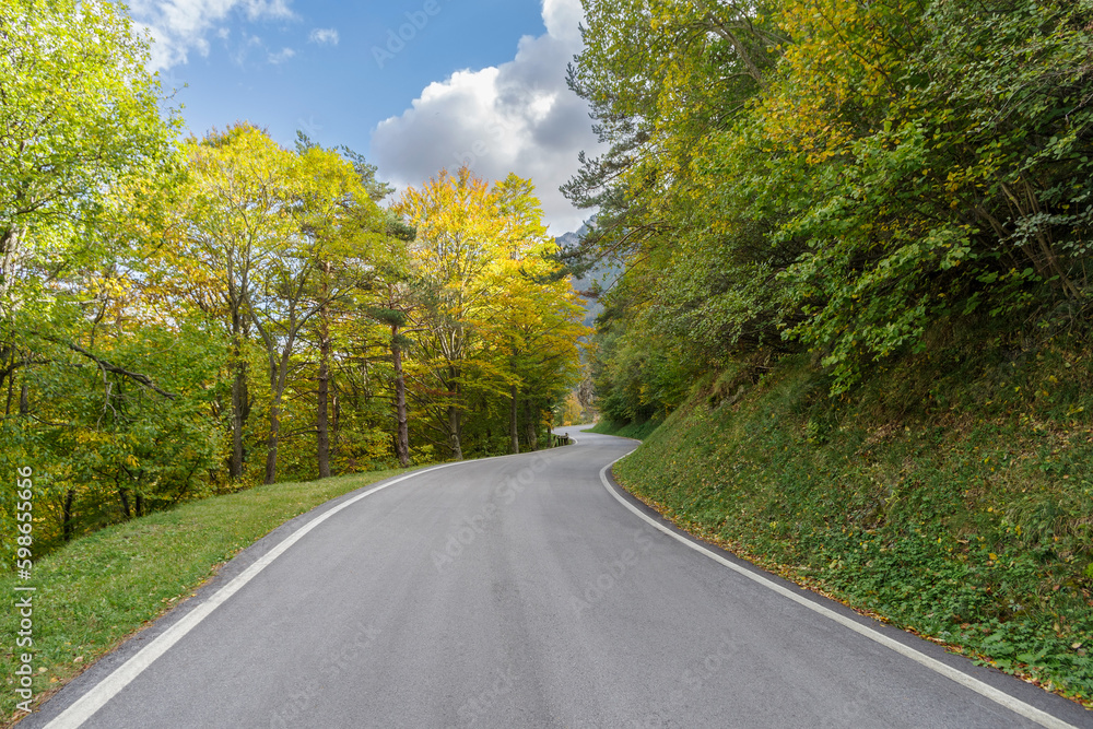 Road leading towards mountains