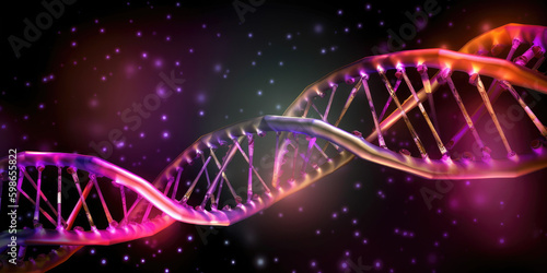 DNA structure Digital illustration in colour background