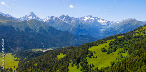 beautiful green mountain valley landscape