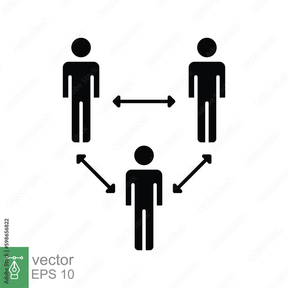 Social distancing icon. Simple solid style. Keep the 1-2 meter distance, protective concept. Black silhouette, glyph symbol. Vector symbol illustration isolated on white background. EPS 10. Social distancing icon. Simple solid style. Keep the 1-2 meter distance, protective concept. Black silhouette, glyph symbol. Vector symbol illustration isolated on white background. EPS 10.
