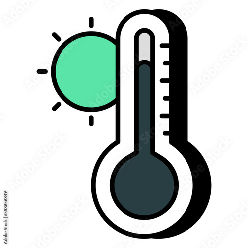 Modern design icon of hot temperature 