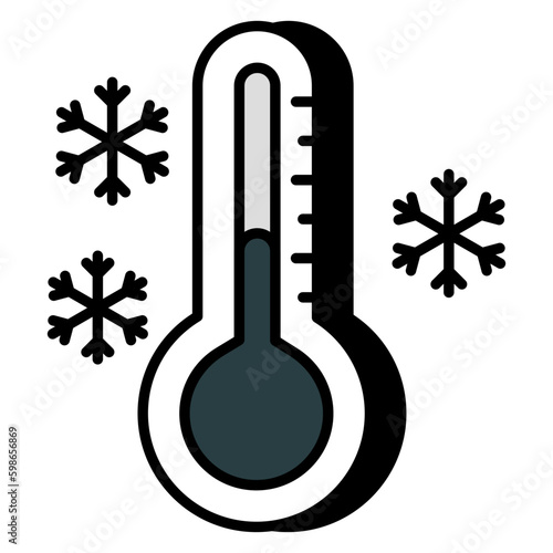 Modern design icon of cold temperature 