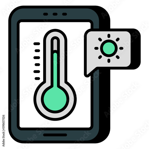 Mobile meteorology icon in premium style 