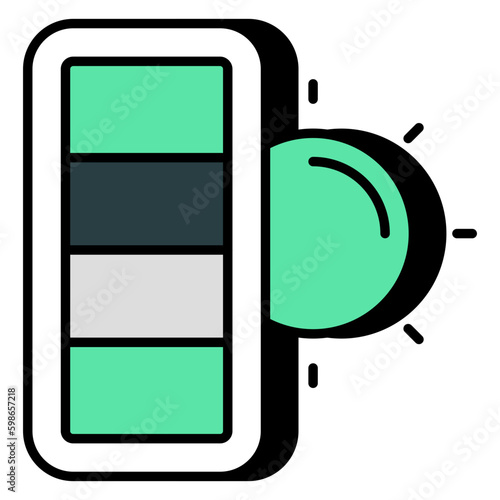 A flat design icon of solar battery
