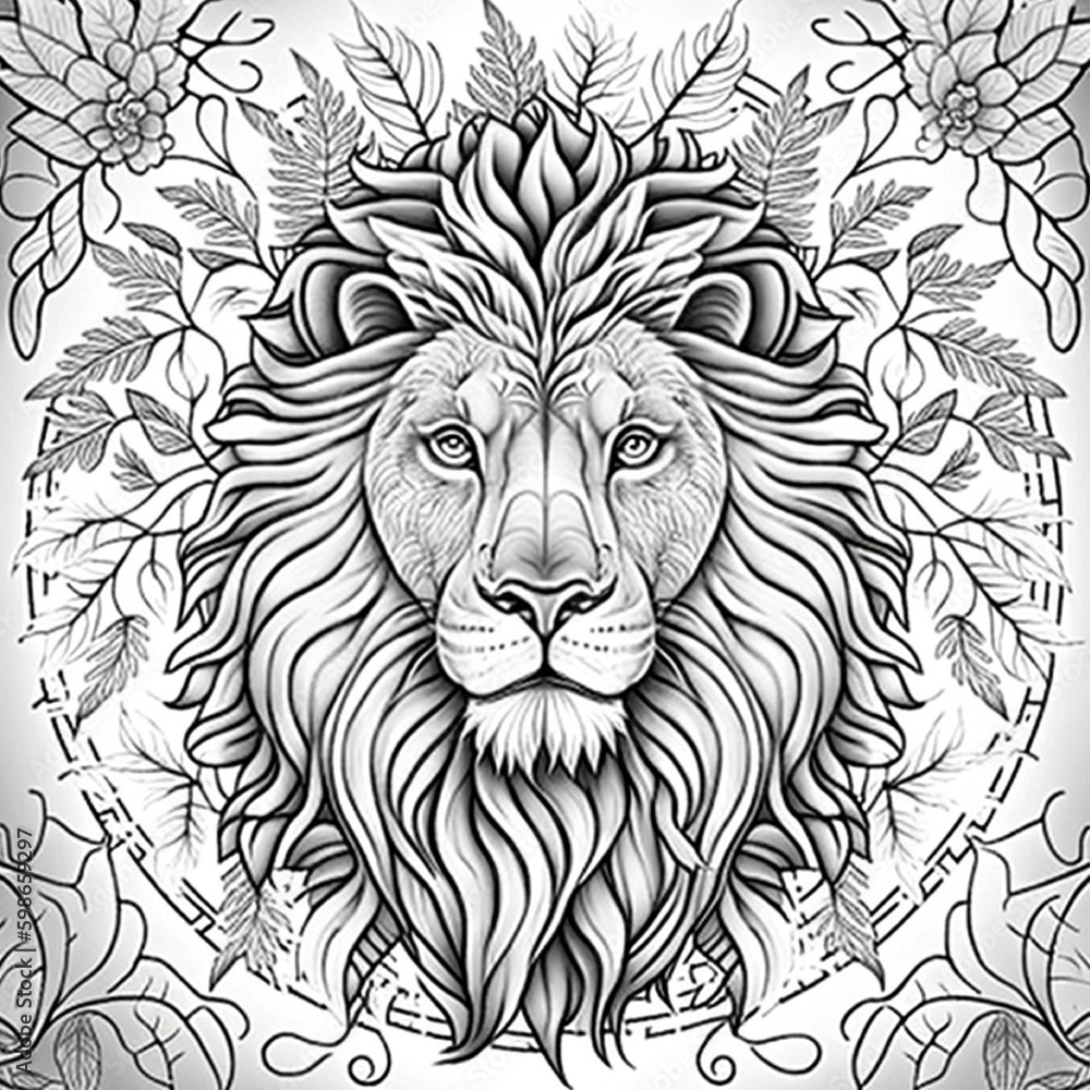 Obraz premium Lion coloring page