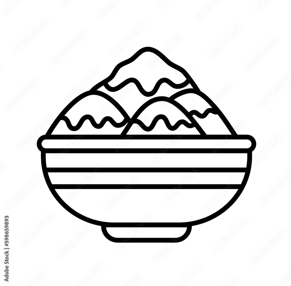 Bingsu korean ice sweet dessert outline icon Bingsu korean ice sweet dessert outline icon