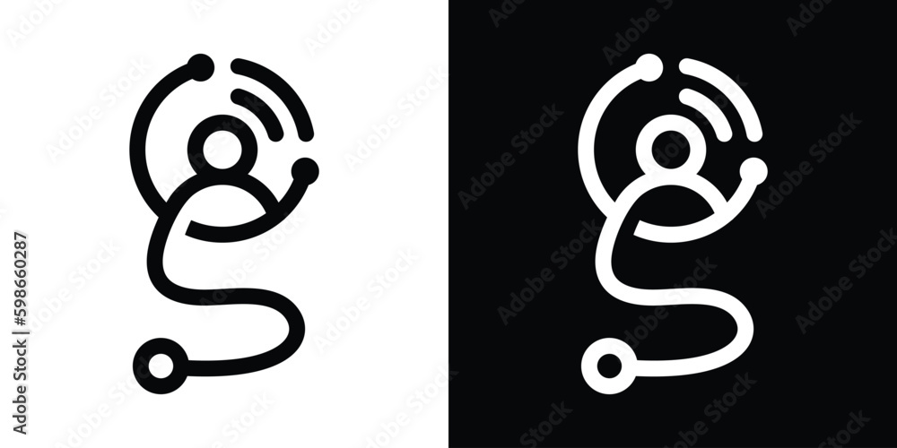 Doctor online virtual services logo design vector icon illustration
