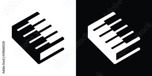 logo design book and piano icon vector illustration