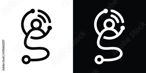 Doctor online virtual services logo design vector icon illustration