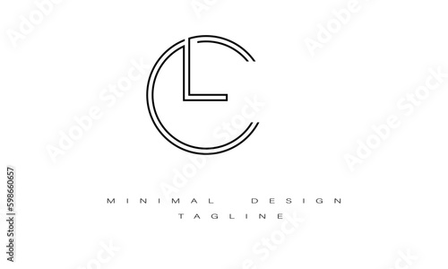 CL or LC Minimal Logo Design Vector Art Illustration 