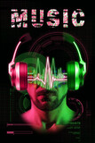 Creative poster on the theme of modern electronic music. music poster design