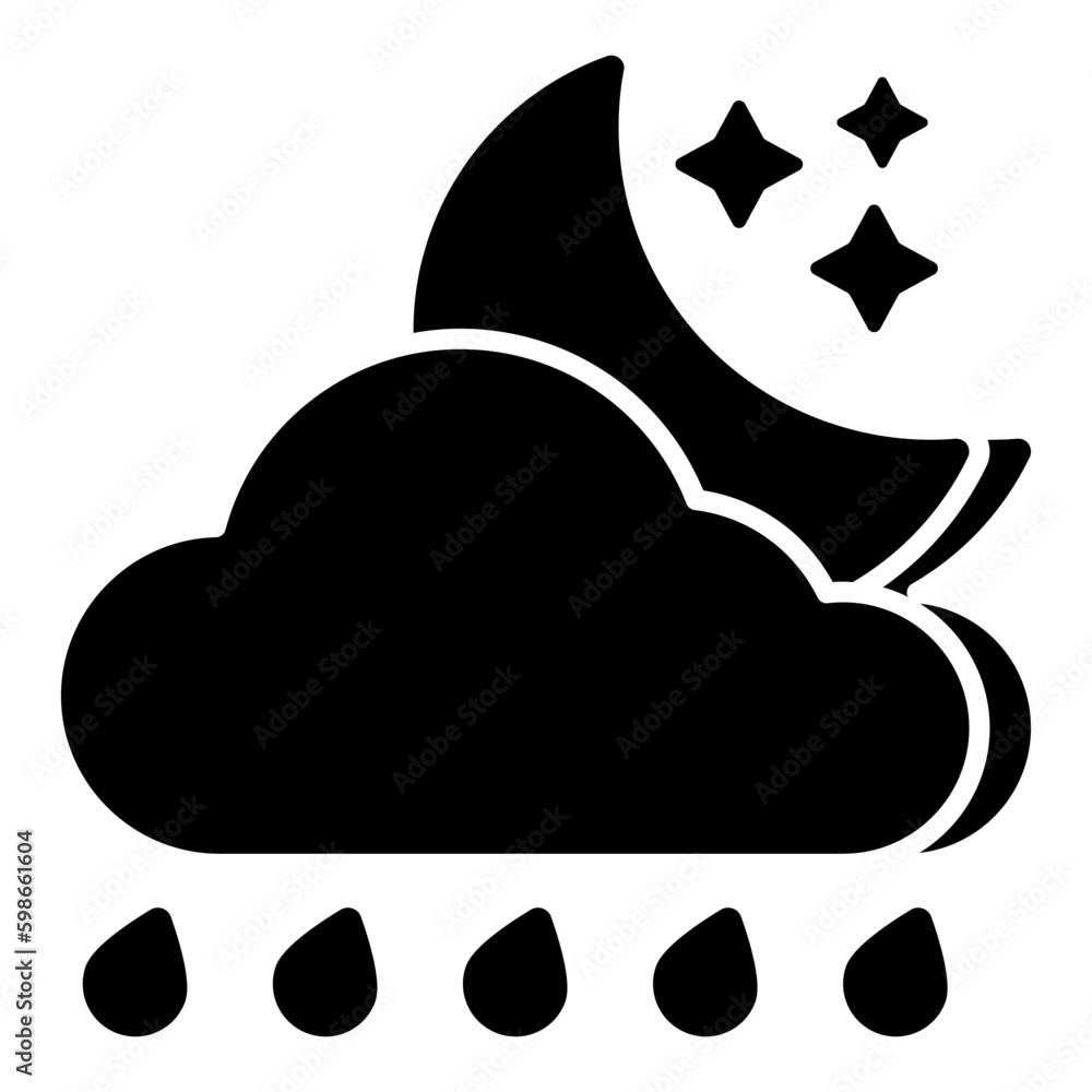 An icon design of rainy night An icon design of rainy night