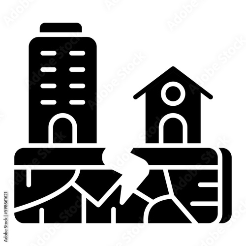 An icon of earthquake isolated on white background 