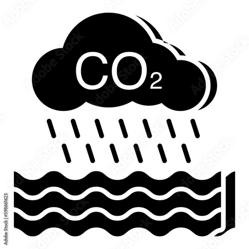 Unique design icon of acidic rain